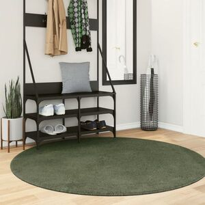 Imagine vidaXL Covor HUARTE, fir scurt, moale și lavabil, verde pădure Ø 160cm