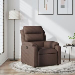 Imagine vidaXL Fotoliu rabatabil, maro închis, material textil