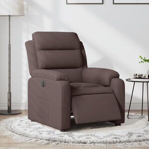 Imagine vidaXL Fotoliu rabatabil electric, maro închis, material textil