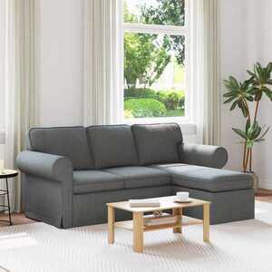 Imagine vidaXL Canapea Gri închis 195 x 138 x 80 cm țesătură