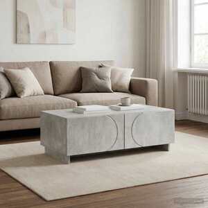 Imagine vidaXL Masă de cafea Gri Beton 102 x 50, 5 x 35 cm Lemn prelucrat