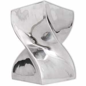 Imagine vidaXL Scaun/Masă laterală cu formă răsucită, aluminiu, argintiu