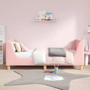 Imagine vidaXL Cadru de pat pentru copii cu spătar Roz 80 x 160 cm Bouclé
