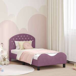 Imagine vidaXL Cadru de pat pentru copii cu spătar Violet 80 x 160 cm Catifea