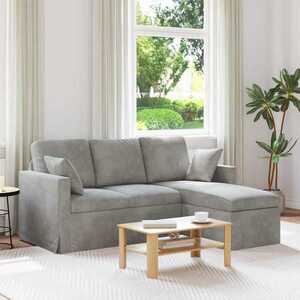 Imagine vidaXL Canapea Gri deschis 178 x 134 x 80 cm Catifea