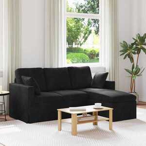 Imagine vidaXL Canapea Negru 178 x 134 x 80 cm Catifea