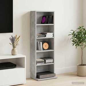Imagine vidaXL Dulap pentru CD-uri Gri Beton 33 x 23, 5 x 97, 5 cm