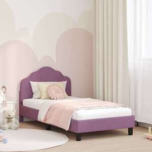 Imagine vidaXL Cadru de pat pentru copii cu spătar Violet 80 x 160 cm Catifea