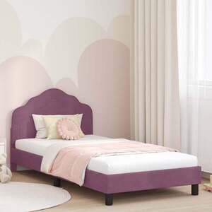 Imagine vidaXL Cadru de pat pentru copii cu spătar Violet 90 x 200 cm Catifea