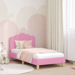 Imagine vidaXL Cadru de pat pentru copii cu spătar Roz 80 x 160 cm Țesătură