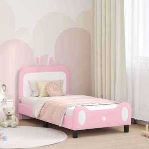 Imagine vidaXL Cadru de pat pentru copii cu spătar Roz 80 x 160 cm PU