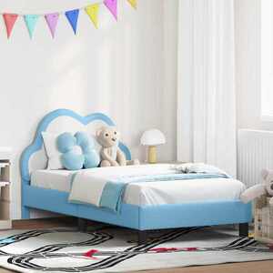 Imagine vidaXL Cadru de pat pentru copii cu spătar albastru 80 x 160 cm PU
