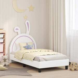 Imagine vidaXL Cadru de pat pentru copii cu spătar Alb 80 x 160 cm PU