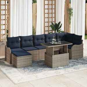Imagine vidaXL Set de canapele pentru grădină 8 buc. Gri Rattan poli