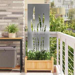 Imagine vidaXL Ecran de intimitate pentru grădină Floral Argintiu 50 x 140 cm