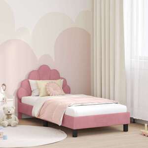 Imagine vidaXL Cadru de pat pentru copii cu spătar Roz 80 x 160 cm Catifea