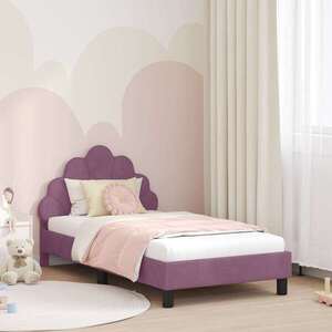 Imagine vidaXL Cadru de pat pentru copii cu spătar Violet 80 x 160 cm Catifea