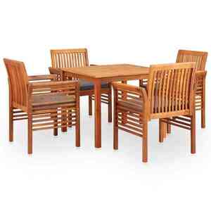 Imagine vidaXL Set mobilier de exterior cu perne 5 piese, lemn masiv de acacia