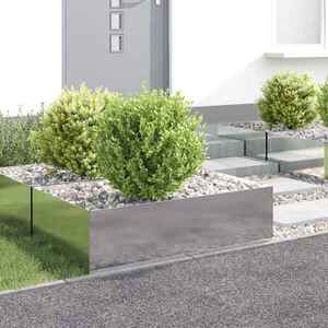 Imagine vidaXL Margine pentru gazon 4 buc. 100 x 60 x 35 cm Oțel Argintiu