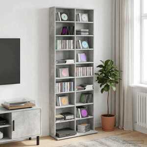 Imagine vidaXL Dulap pentru CD-uri Gri Beton 65 x 23, 5 x 175 cm Lemn prelucrat