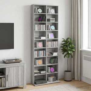 Imagine vidaXL Dulap pentru CD-uri Sonoma gri 65 x 23, 5 x 175 cm
