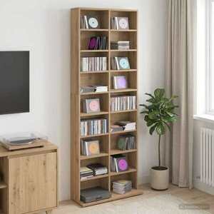 Imagine vidaXL Dulap pentru CD-uri Stejar Artizanal 65 x 23, 5 x 175 cm