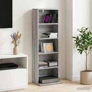 Imagine vidaXL Dulap pentru CD-uri Sonoma gri 33 x 23, 5 x 97, 5 cm