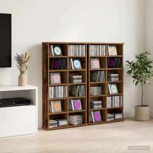 Imagine vidaXL Dulap pentru CD-uri 2 buc. Lemn de stejar 60 x 17 x 92 cm