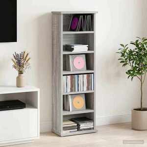 Imagine vidaXL Dulap pentru CD-uri Sonoma gri 60 x 17 x 92 cm Lemn prelucrat