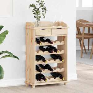 Imagine vidaXL Raft pentru vin natural 58 x 28 x 90 cm Lemn de pin masiv