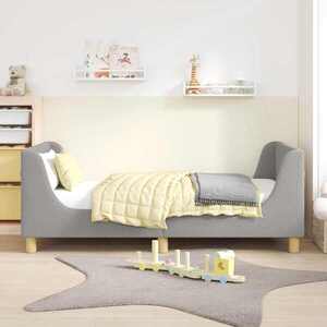 Imagine vidaXL Cadru de pat pentru copii cu spătar Gri deschis 80 x 160 cm