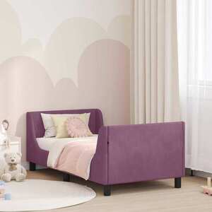 Imagine vidaXL Cadru de pat pentru copii cu spătar Violet 80 x 160 cm Catifea
