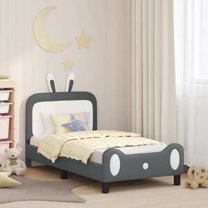 Imagine vidaXL Cadru de pat pentru copii cu spătar Gri deschis 80 x 160 cm PU