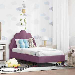 Imagine vidaXL Cadru de pat pentru copii cu spătar Violet 70 x 140 cm Catifea