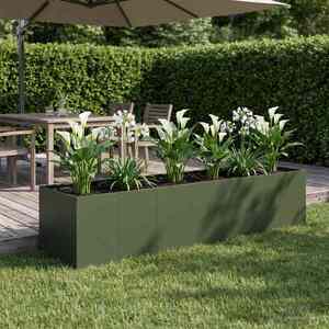 Imagine vidaXL Vază pentru Grădină Verde măsliniu 280 x 80 x 60 cm