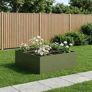 Imagine vidaXL Vază pentru Grădină Verde măsliniu 100 x 100 x 20 cm