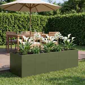 Imagine vidaXL Vază pentru Grădină Verde măsliniu 200 x 80 x 60 cm