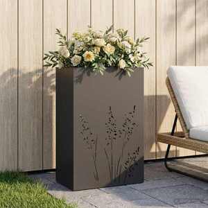 Imagine vidaXL Vază pentru Grădină Negru 50 x 30 x 75 cm Oțel laminat la rece