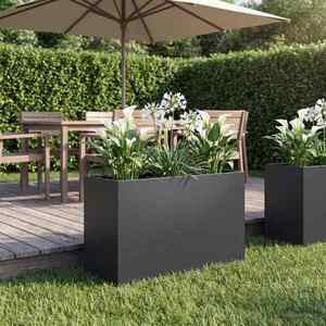 Imagine vidaXL Vază pentru Grădină Negru 80 x 30 x 40 cm Oțel laminat la rece