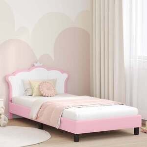 Imagine vidaXL Cadru de pat pentru copii cu spătar Roz 90 x 200 cm PU