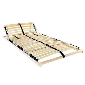Imagine vidaXL Bază cu lamele Manual Maro 90 x 190 cm Lemn de fag masiv