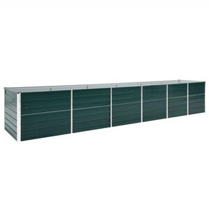 Imagine vidaXL Strat înălțat de grădină, verde, 480x80x77 cm, oțel galvanizat