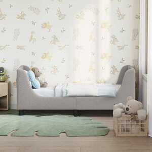 Imagine vidaXL Cadru de pat pentru copii cu spătar Gri deschis 70 x 140 cm
