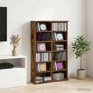 Imagine vidaXL Dulap pentru CD-uri Stejar fumuriu 60 x 17 x 92 cm