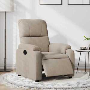 Imagine vidaXL Fotoliu rabatabil electric, gri taupe, microfibră