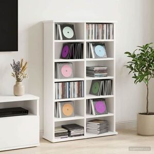 Imagine vidaXL Dulap pentru CD-uri Alb 60 x 17 x 92 cm Lemn prelucrat