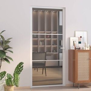 Imagine vidaXL Ușă de interior, 93x201, 5 cm, alb, sticlă ESG și aluminiu