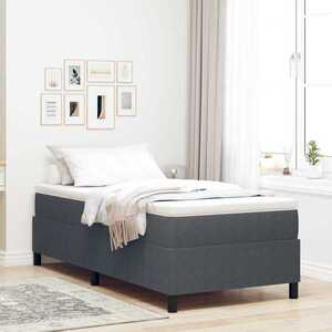 Imagine vidaXL Cadru de pat platformă Gri închis 90 x 190 cm