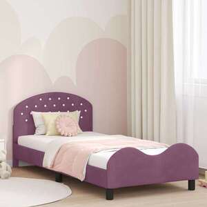 Imagine vidaXL Cadru de pat pentru copii cu spătar Violet 90 x 200 cm Catifea
