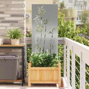 Imagine vidaXL Ecran de intimitate pentru grădină Floral Argintiu 50 x 140 cm